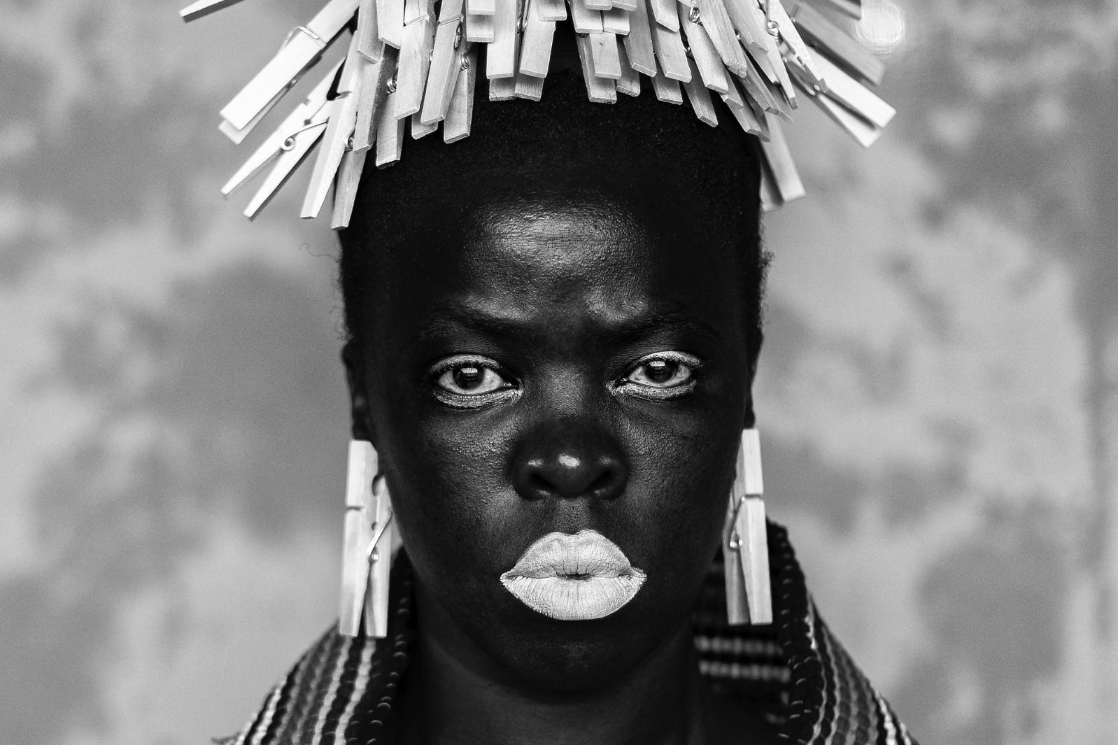 close up image of a face by artist Zanele Muholi