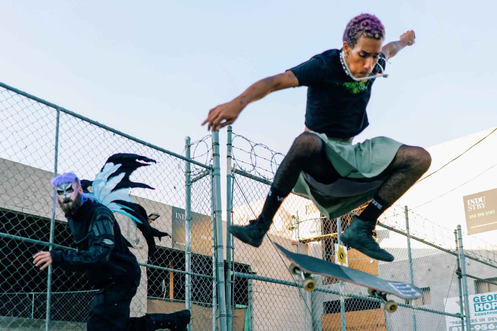 colour photograph of person skateboarding